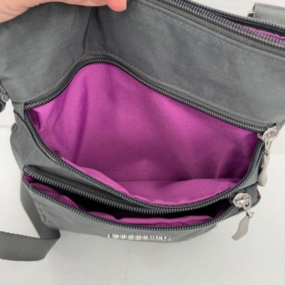 Baggallini Crossbody Bag Gray Small Handbag Multiple Zip Pockets - Picture 3 of 9